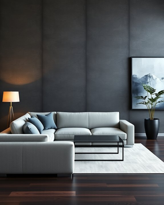 sophisticated textured gray panels
