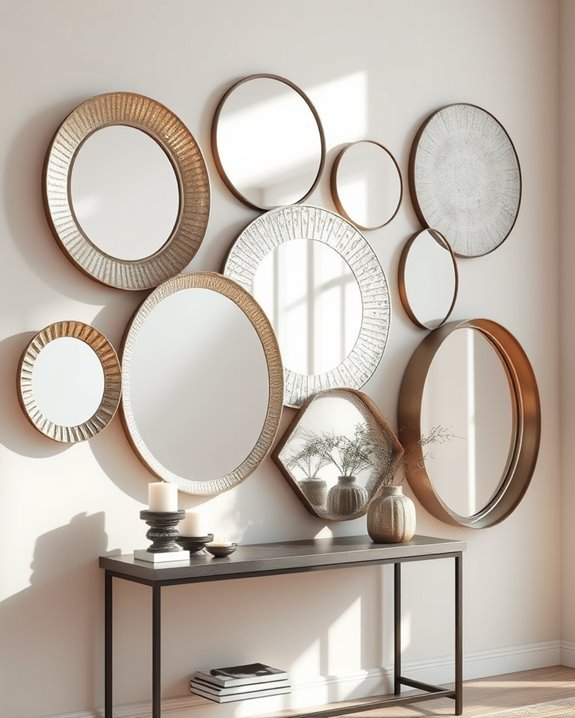 sophisticated textured metal mirrors