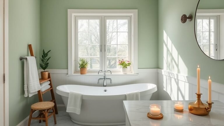 spa inspired green pastel bathrooms