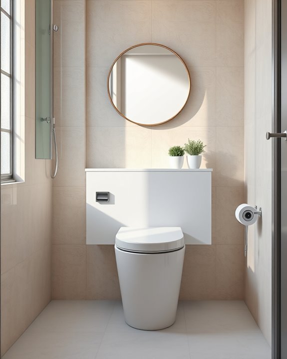 space efficient corner toilets