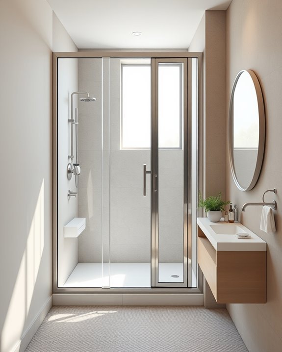 space saving bi fold shower doors