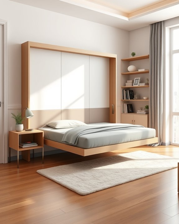 space saving foldable wall bed