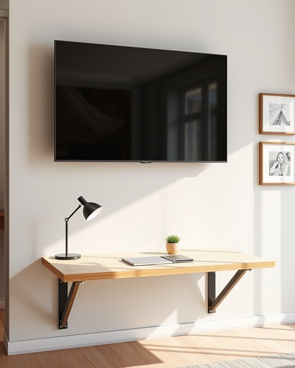 space saving tv desk combo