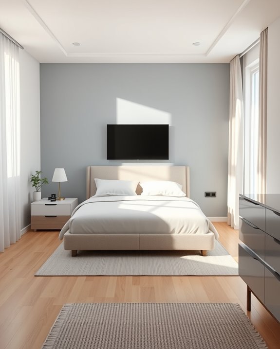 space saving tv headboard solution