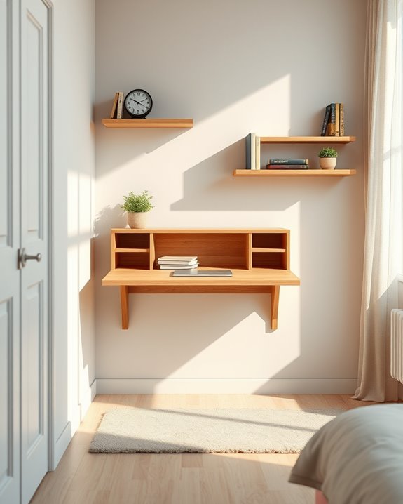 space saving wall mounted desk