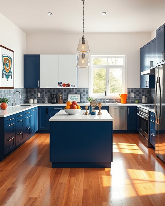 sports themed kitchen decor