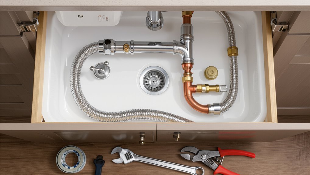 standard sink plumbing layout