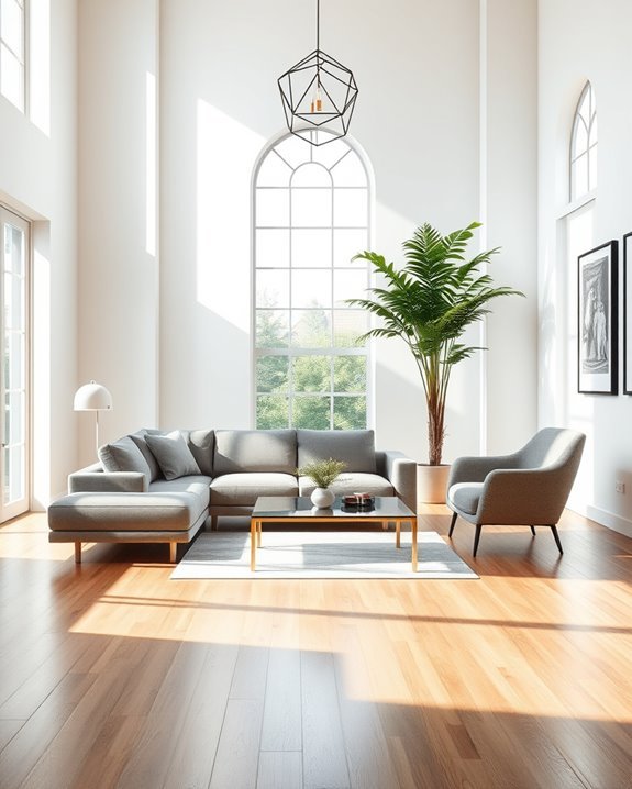 strategic furniture arrangement highlights architecture