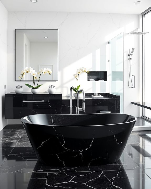 striking black and white contrast