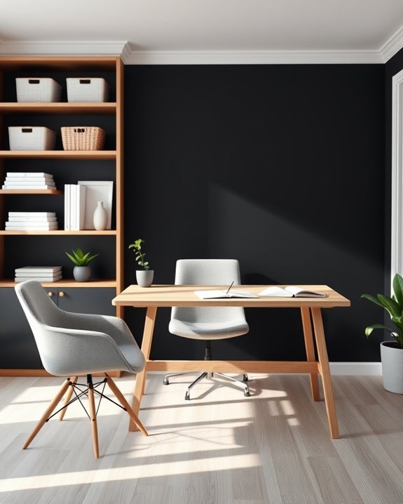 striking modern black office