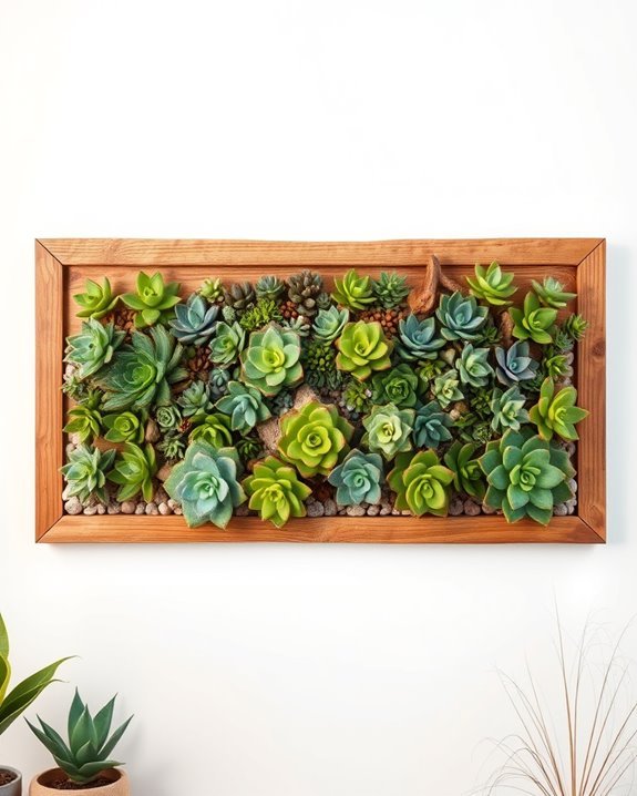 stunning succulent wall display