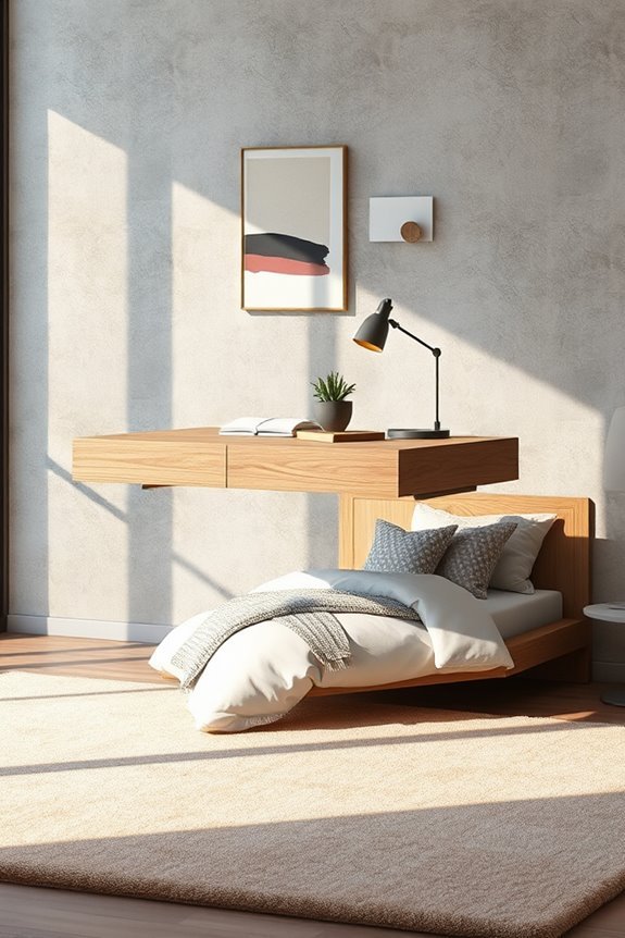 stylish angled floating desks