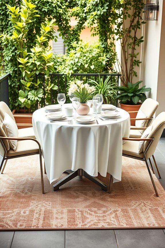 stylish balcony dining rugs