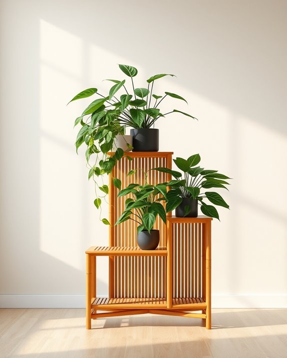 stylish bamboo plant display