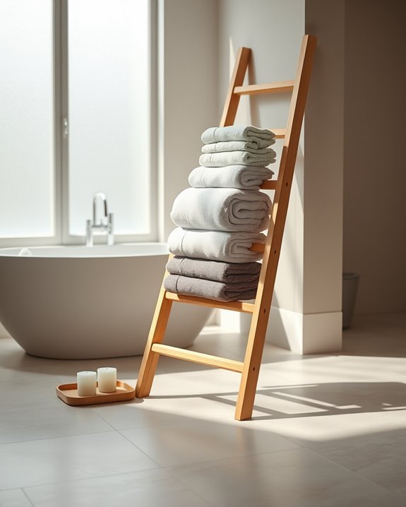 stylish bathroom ladder racks