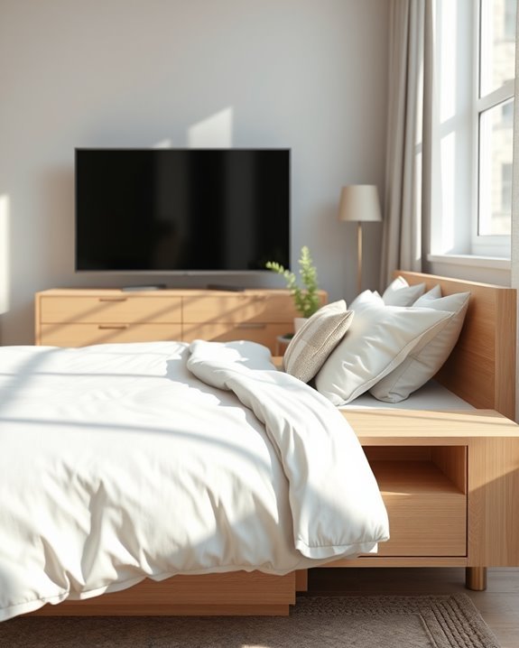 stylish bedside table storage