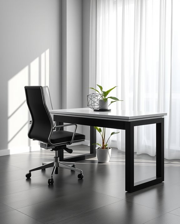 stylish black and white workspace