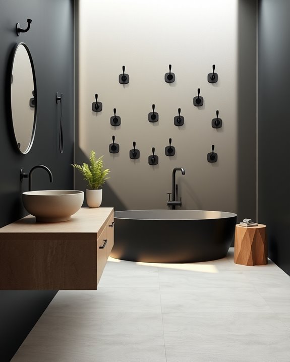 stylish black wall hooks