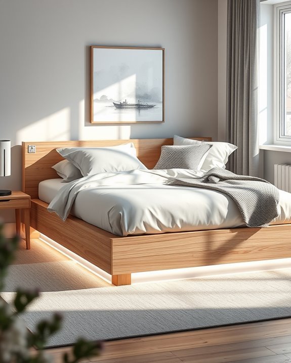 stylish box bed lighting