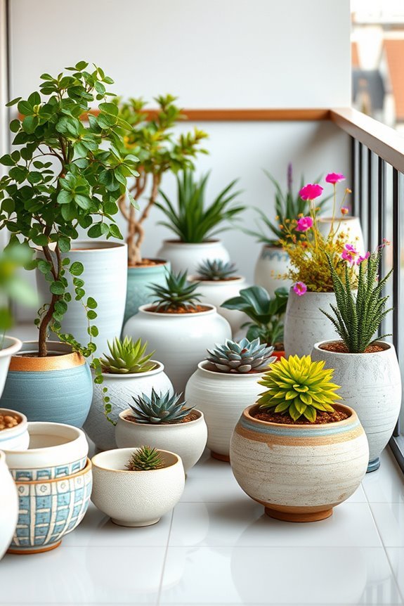 stylish ceramic plant displays