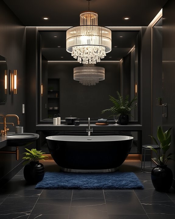 stylish chandelier bathroom lighting