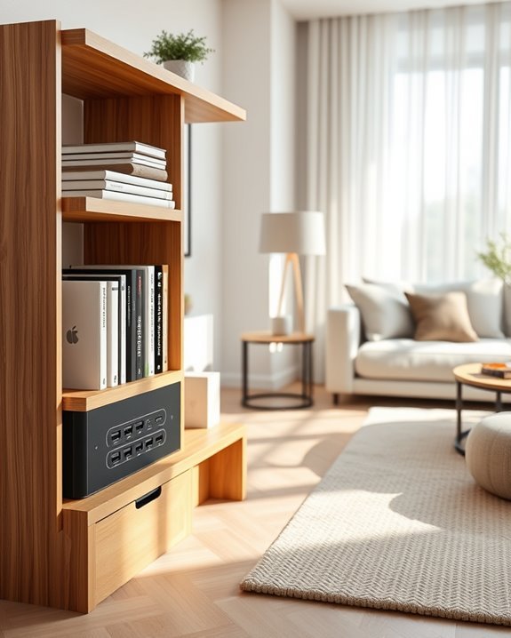 stylish charging bookshelf solutions