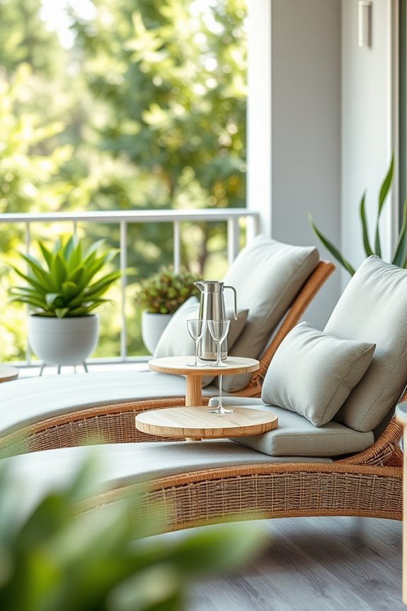 stylish comfortable balcony lounges