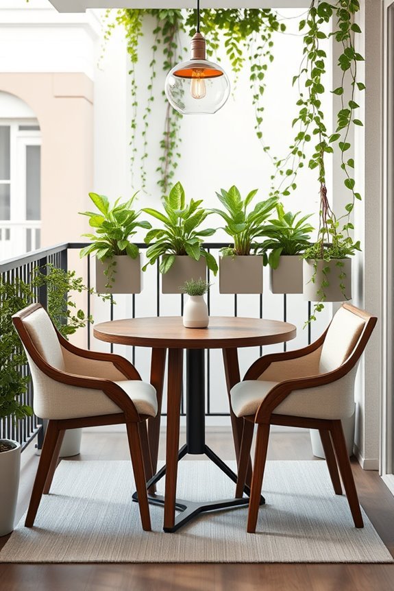 stylish compact balcony dining