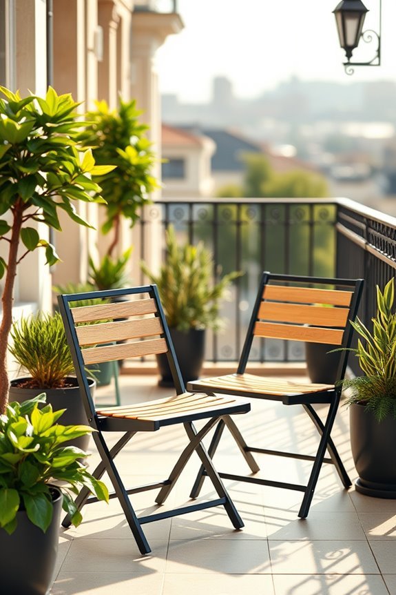 stylish compact balcony seating
