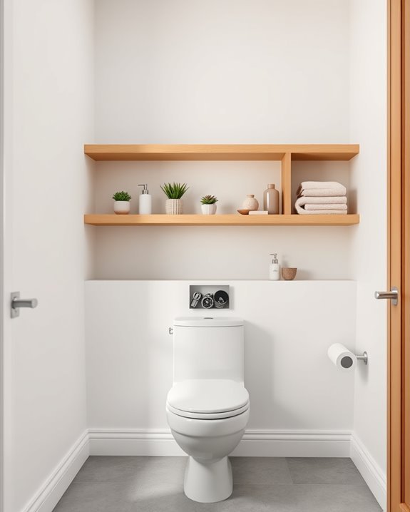 stylish custom bathroom shelving