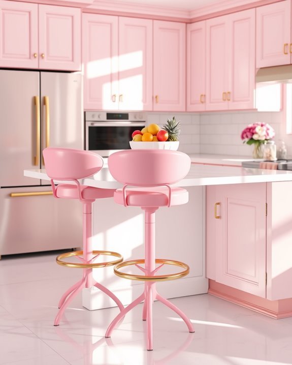 stylish cute pink bar stools