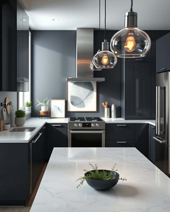 stylish dark grey accents