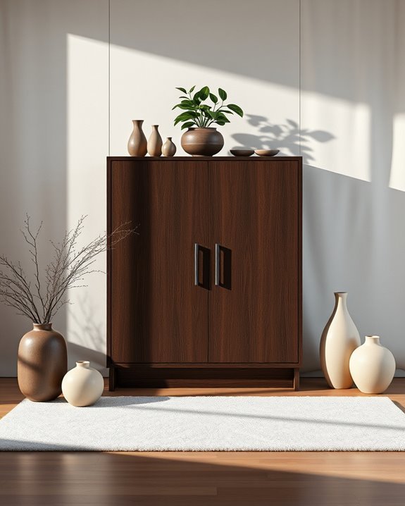 stylish dark wood storage