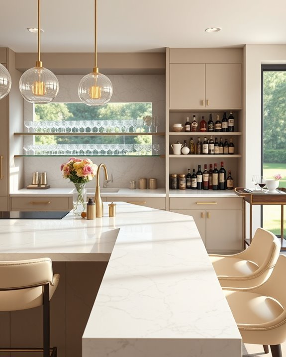 stylish entertaining bar area