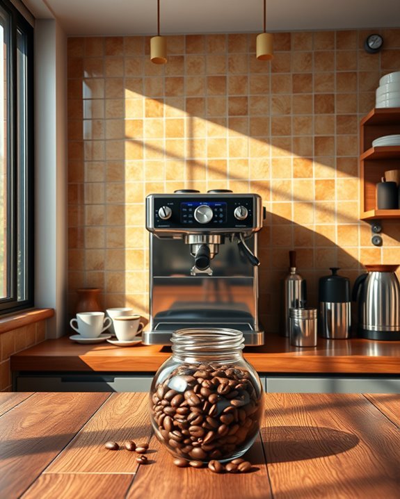 stylish espresso machine display