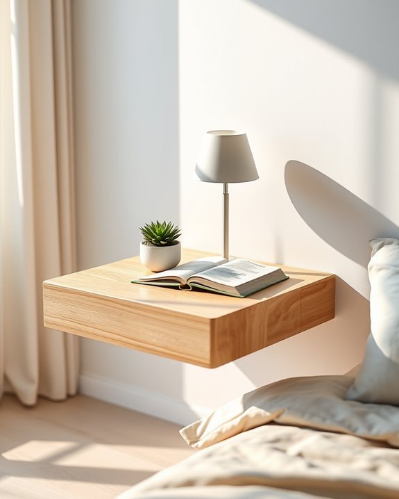 stylish floating bedside tables