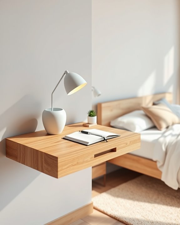 stylish floating desk integration
