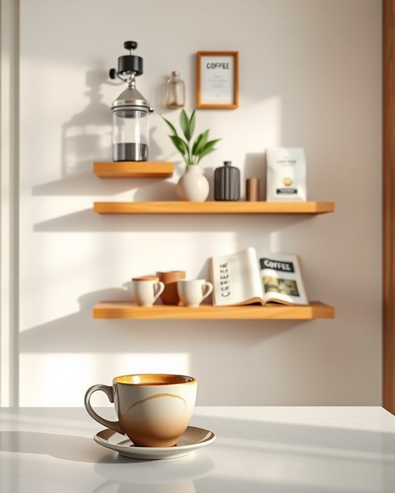 stylish floating shelf decor