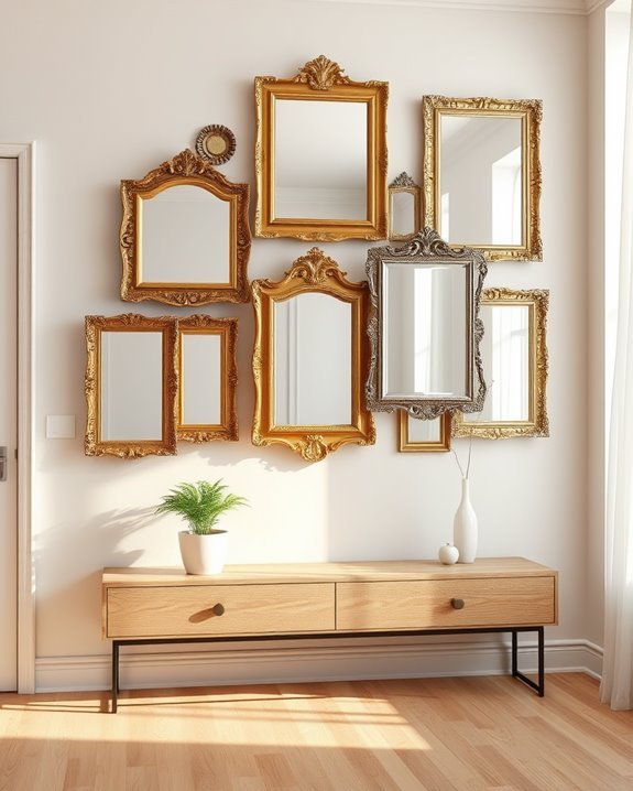 stylish framed mirror arrangements