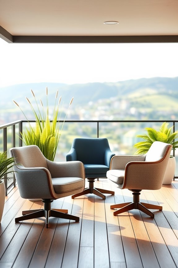 stylish functional balcony seating