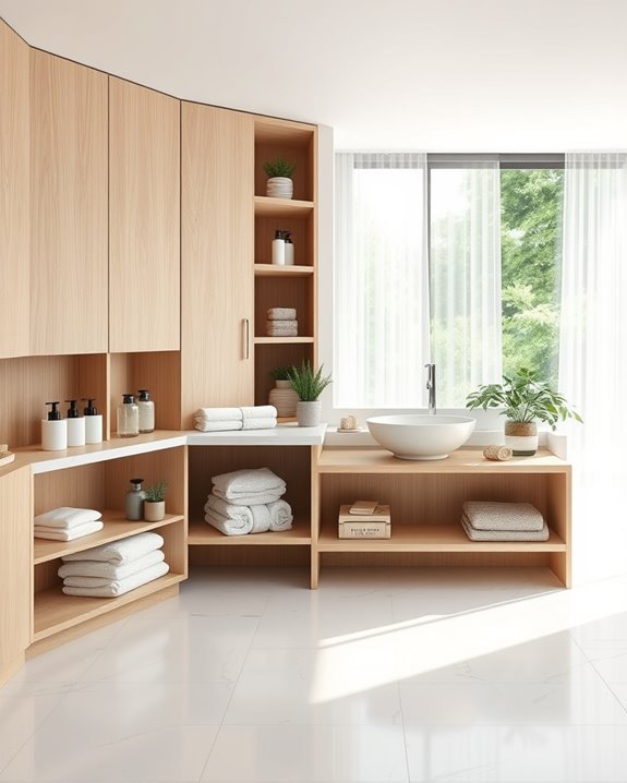 stylish functional bathroom storage