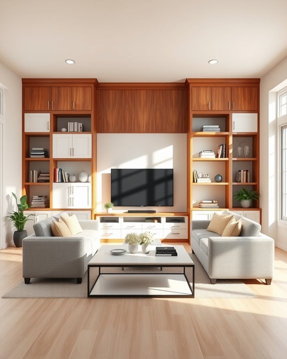 stylish functional custom built ins