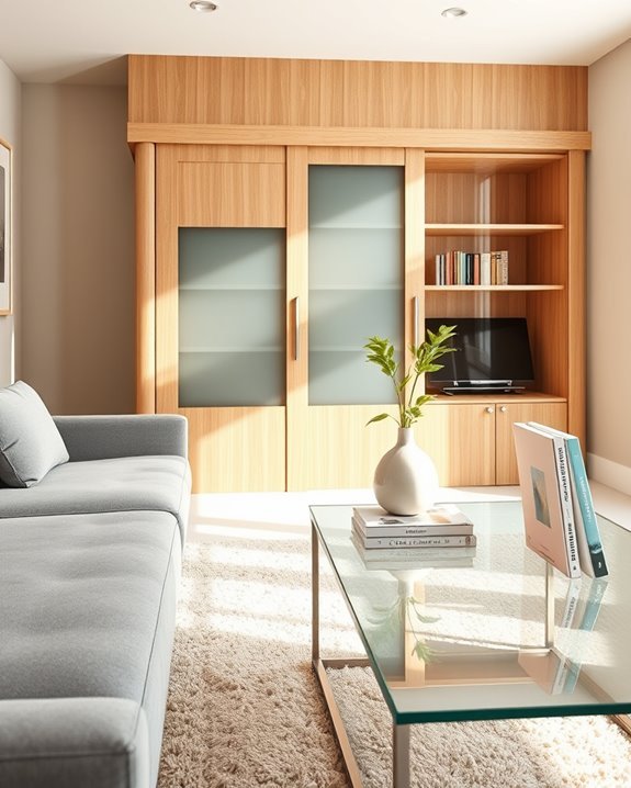 stylish functional sliding shelves