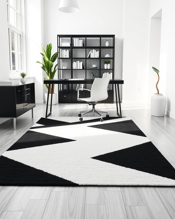 stylish geometric black rugs