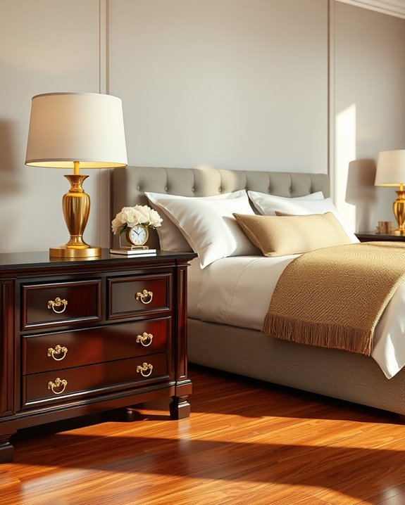 stylish gold accented nightstands