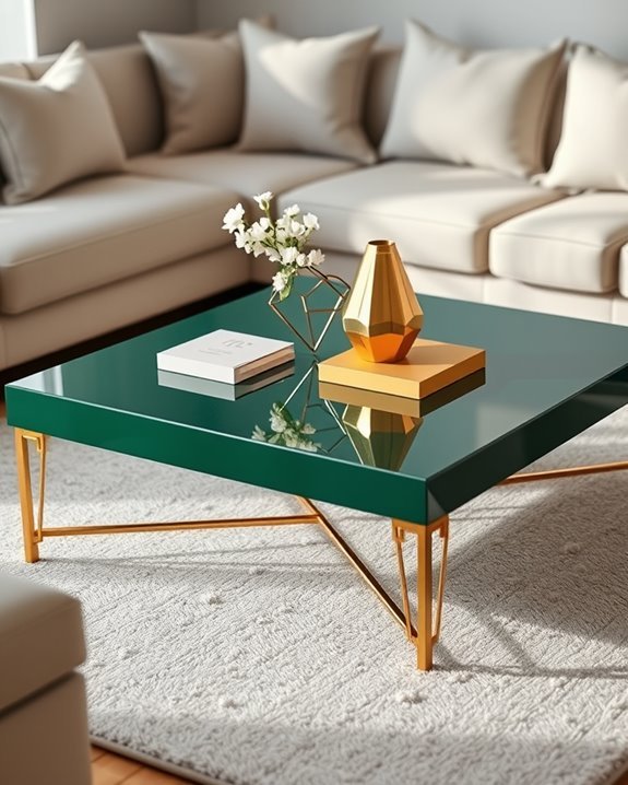 stylish green gold centerpiece