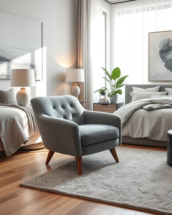 stylish grey accent chairs