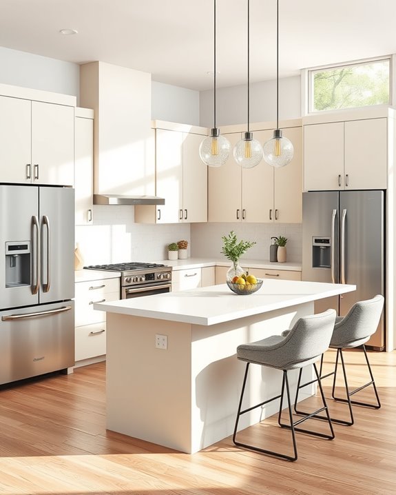 stylish grey appliances contrast