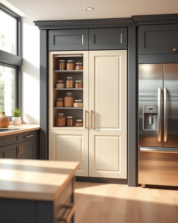 stylish grey cream pantry
