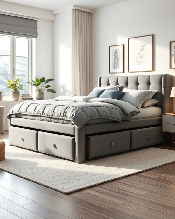 stylish grey storage bedframes